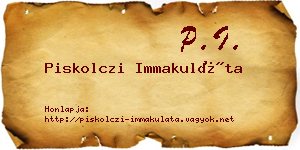 Piskolczi Immakuláta névjegykártya